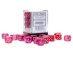 Chessex Dice CHX 26867 Translucent 12mm D6 Set Red-Violet w/ Gold Set of 36